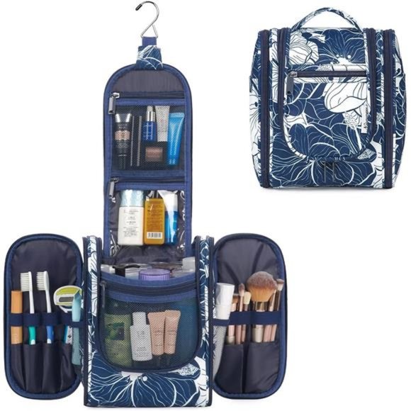 Hanging Travel Toiletry Bag Cosmetic Make up Organizer for Women and Men Blue - Picture 2 of 7